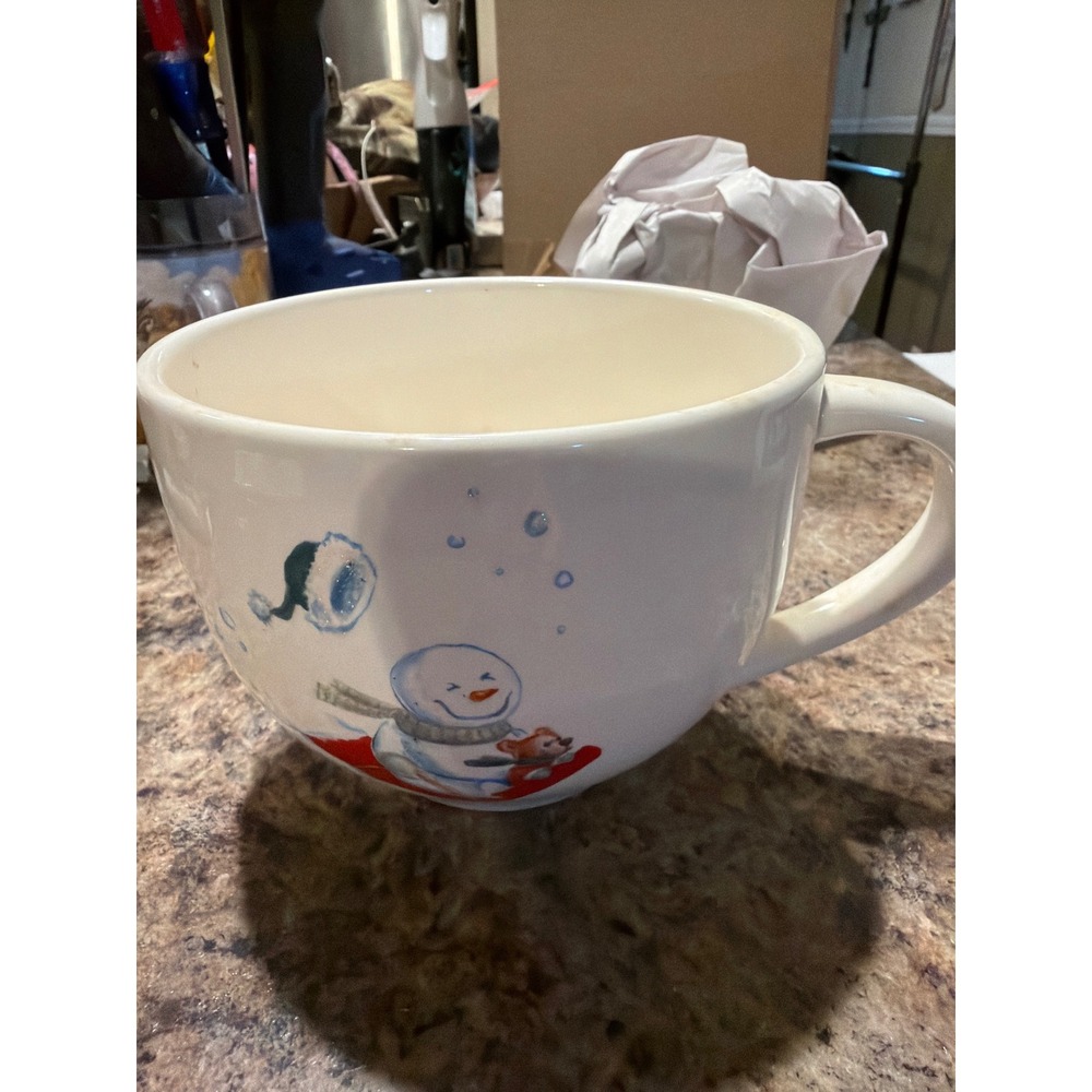 Vintage 1999 Bath & Body Works Holiday Edition Snowman Oversized Ceramic Mug